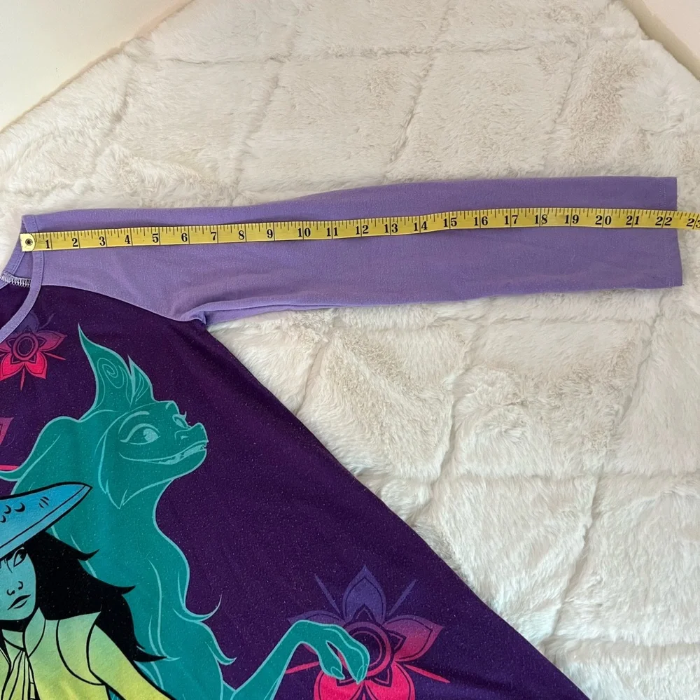 Girls Disney Raya and the Last Dragon Nightgown Size 7/8 Long Sleeve Purple - Picture 7 of 7